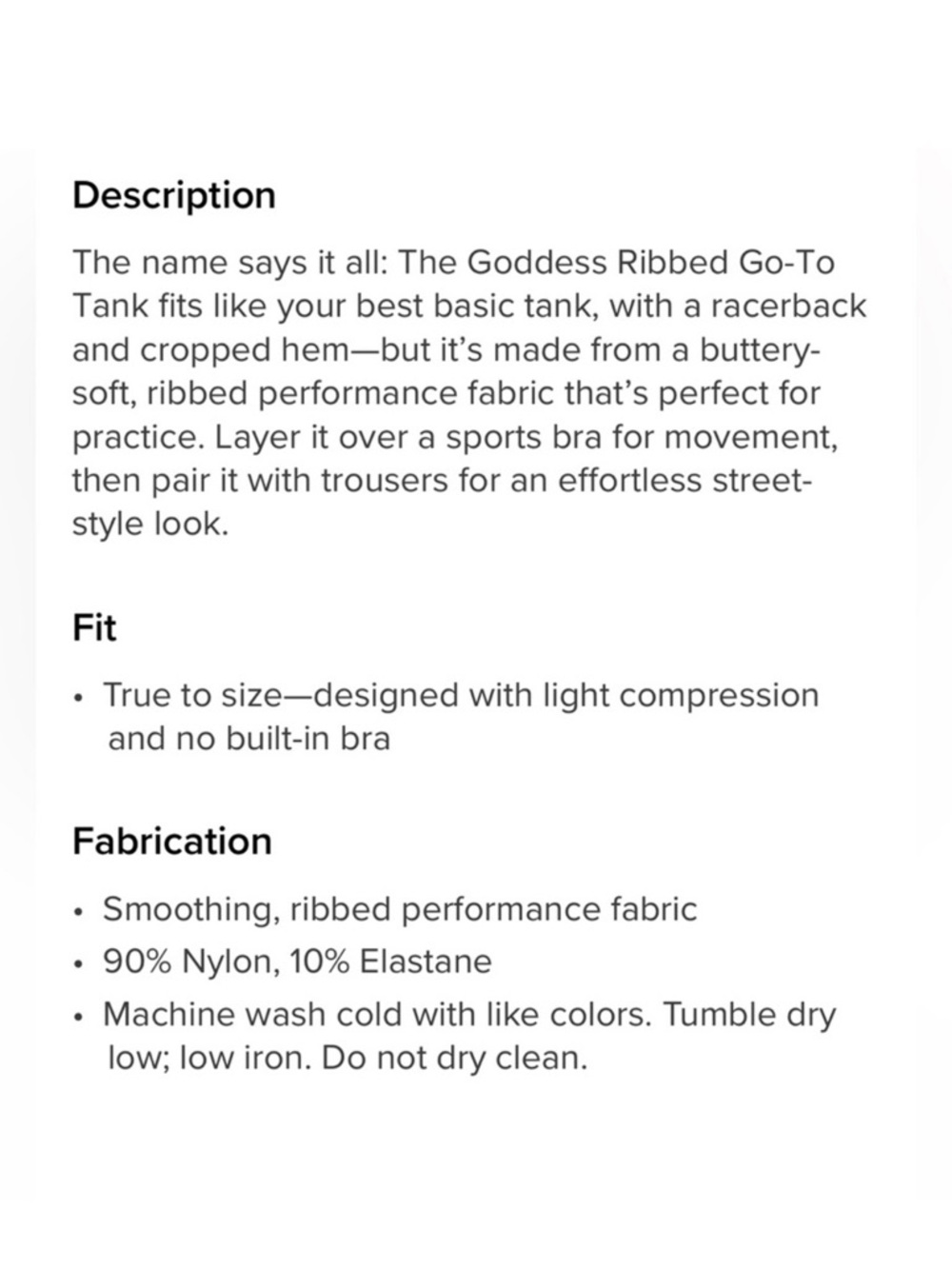 Alo ☕️ Goddess Ribbed Tank-Espresso - Size SM - Picture 3 of 6